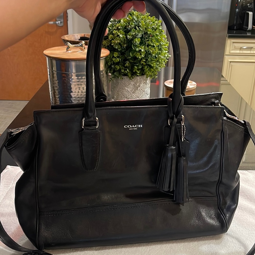 Coach Black Leather Tote